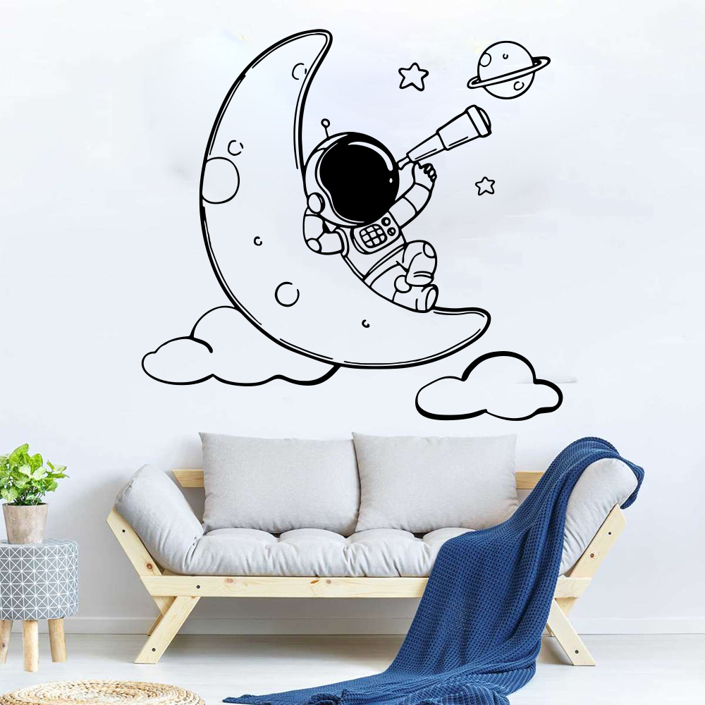 Baby Nursery Vinyl Wall Stickers - Calcomanía de pared de astronauta de