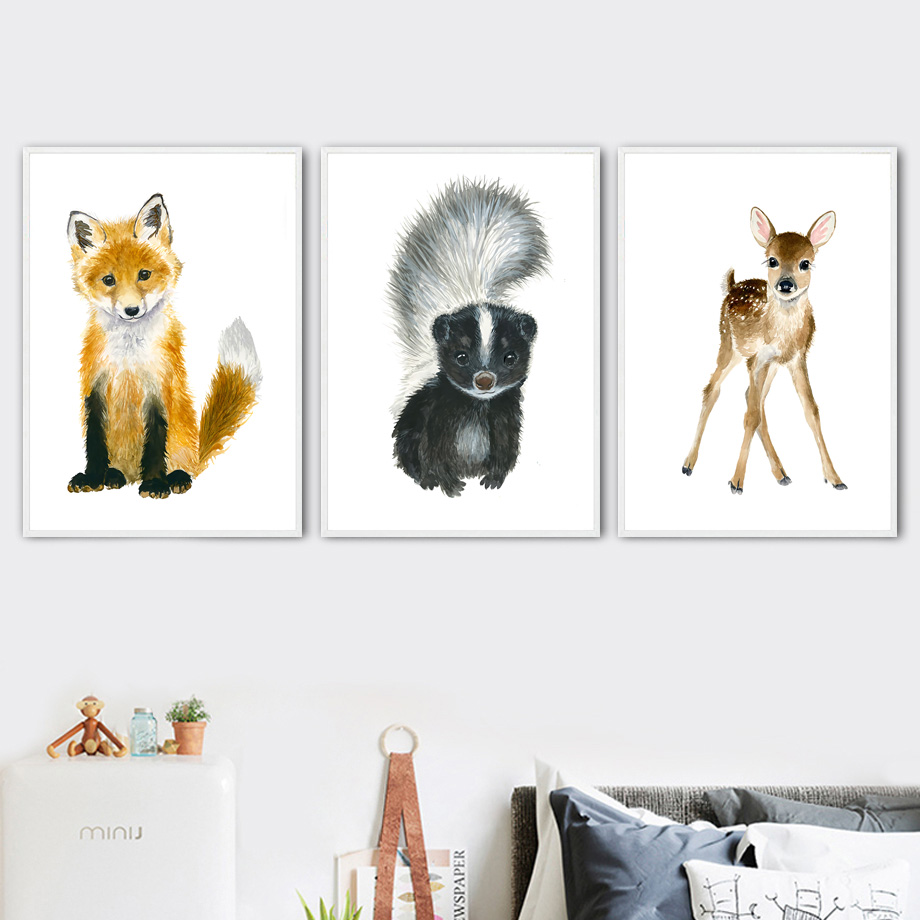 Baby Nursery Elephant - Elefante, zorro, cebra, jirafa, leopardo, León,