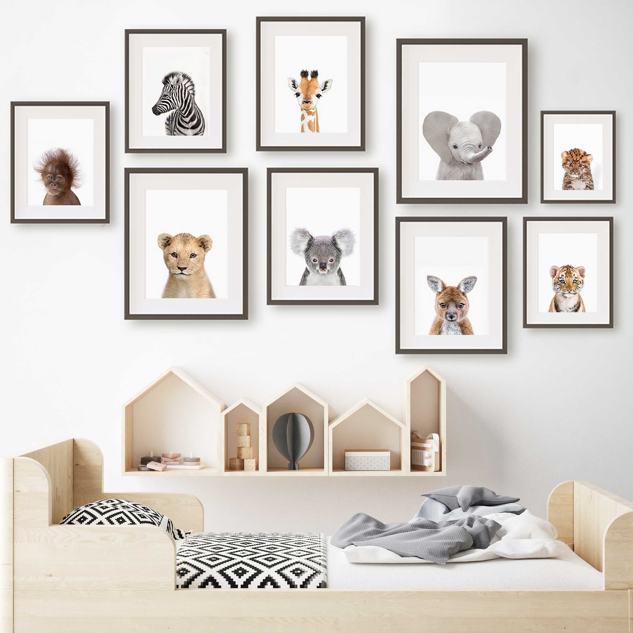 Baby Zoo Nursery - Cuadros Decorativos de Animales de la