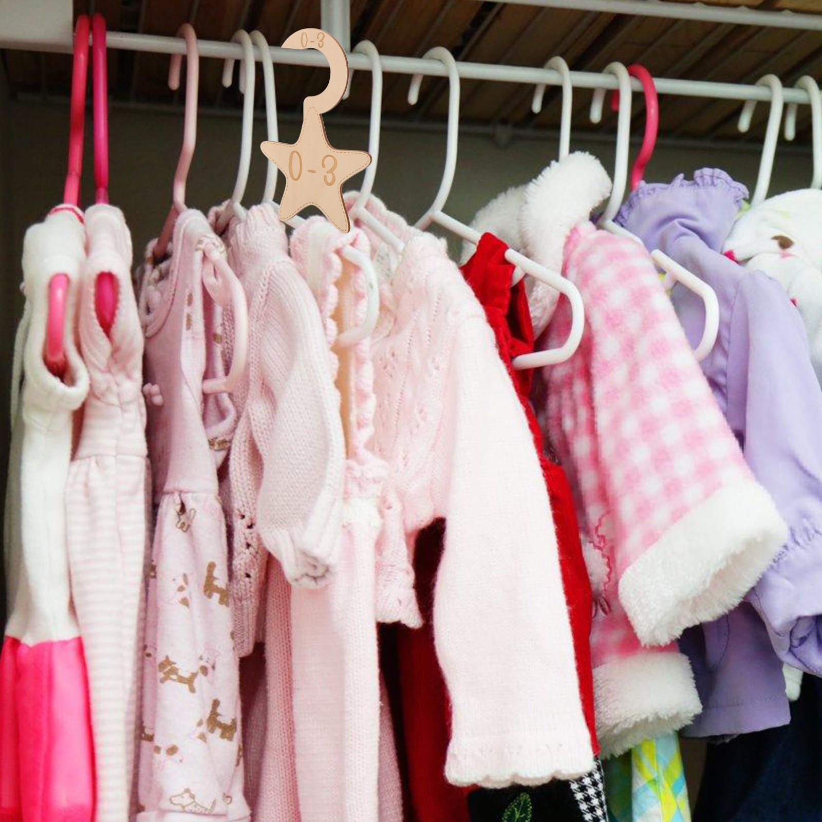 Closet Organizer Baby - 7 Divisores de Madera para Armario