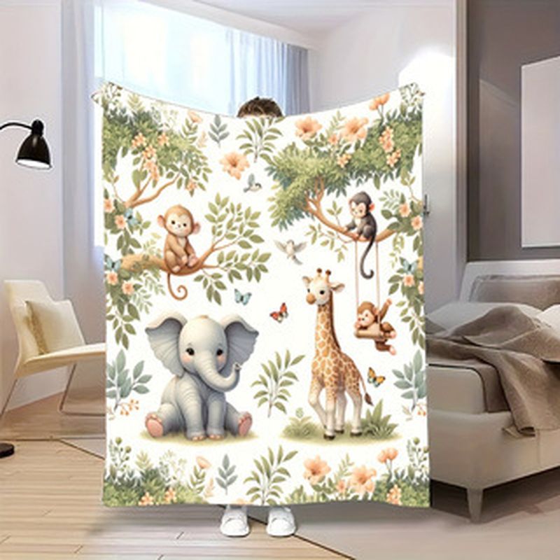 Baby Nursery Elephant - Manta de Bebé VIKAMA con Estampado