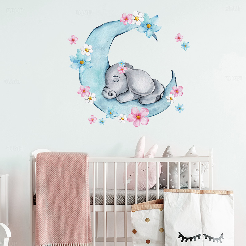 Baby Nursery Elephant - Pegatinas de pared de PVC para