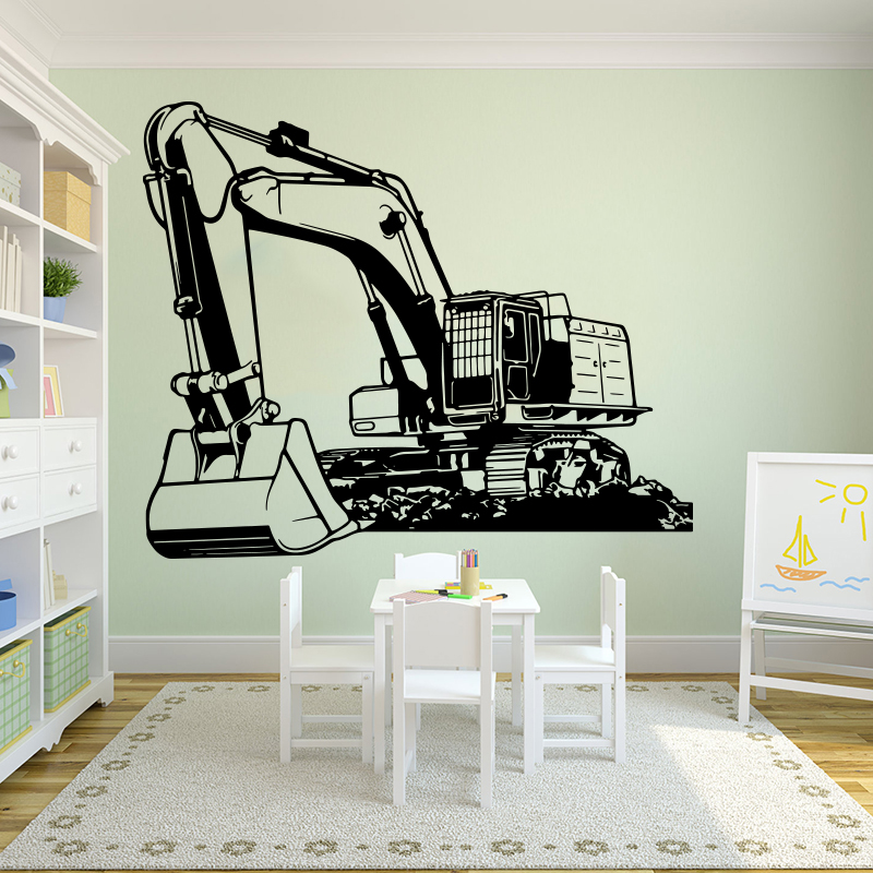 Baby Nursery Labels - Gran equipo pesado excavadora pegatina de