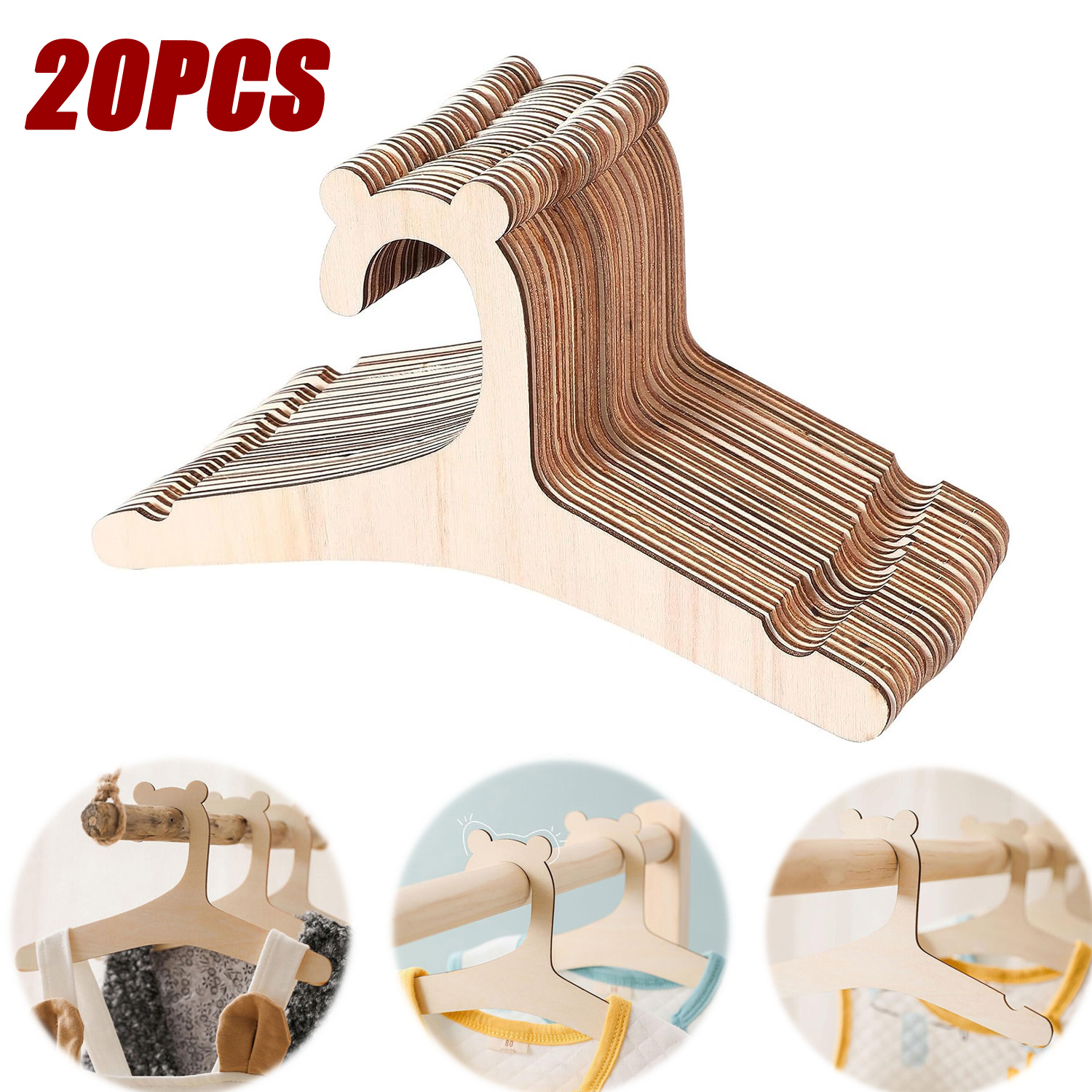 Baby Nursery Uniform - Perchero de madera para ropa de