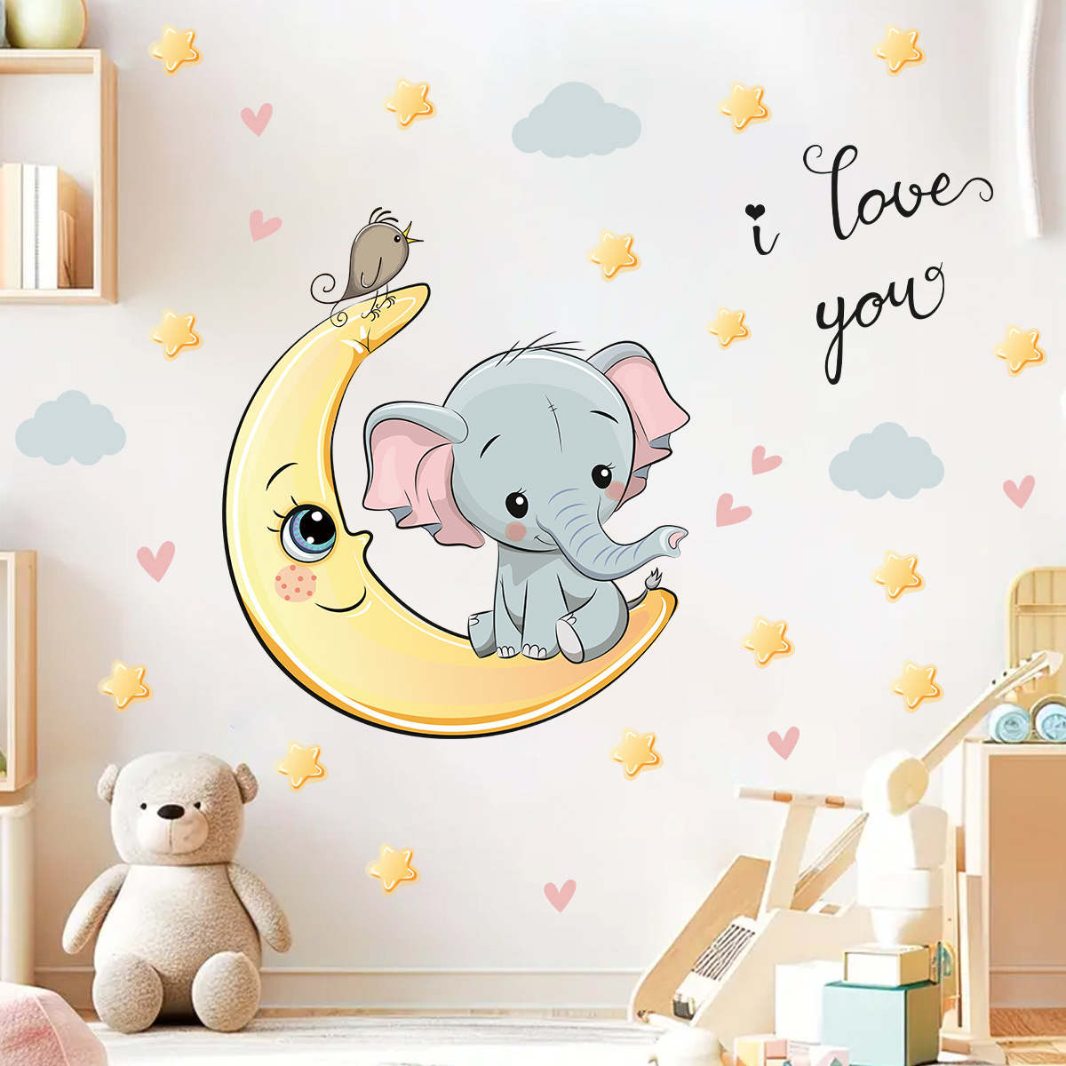 Baby Nursery Elephant - Pegatinas de pared de elefante de