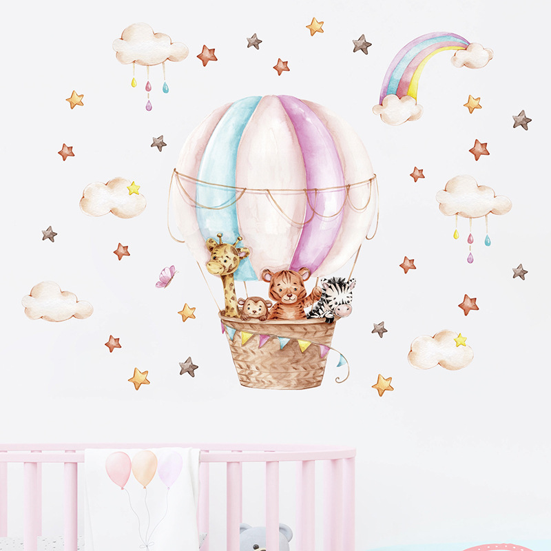 Baby Nursery Vinyl Wall Stickers - Calcomanías de Pared de Globos Aerostáticos