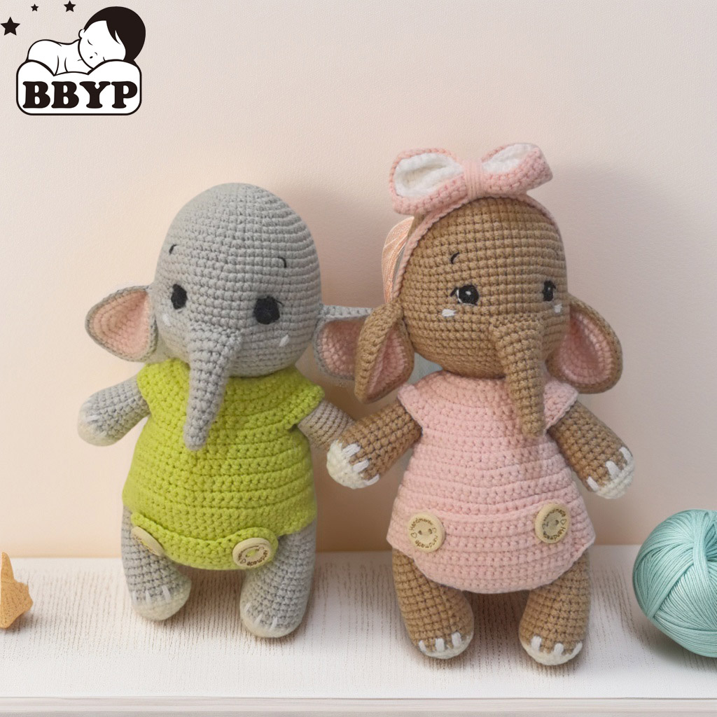 Baby Nursery Elephant - Juguetes de peluche de pareja de
