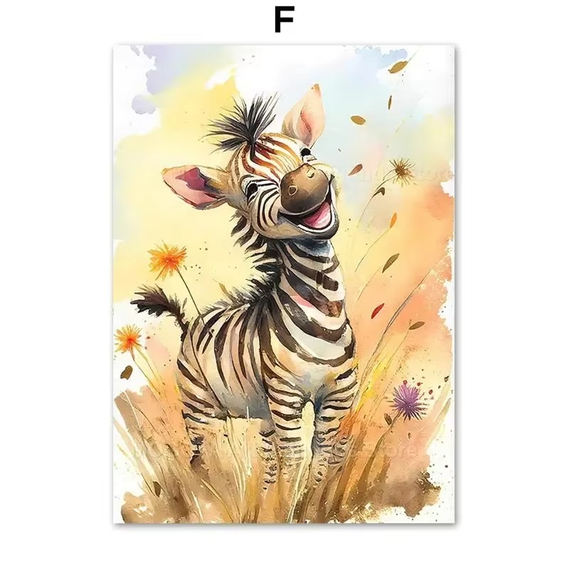 Baby Nursery Elephant - Cuadro de Lienzo con Diseño de