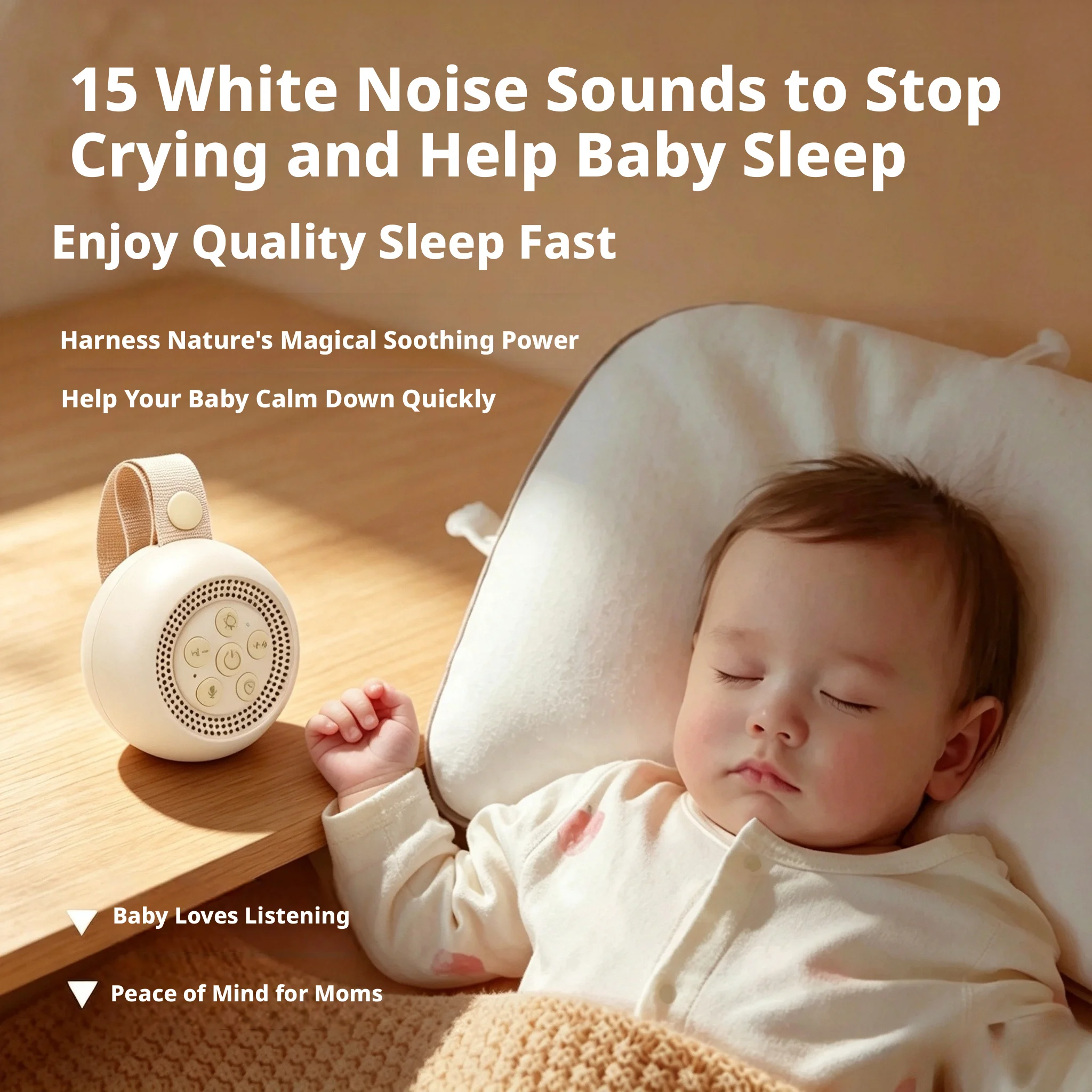 Baby Sound Machine White - Máquina de Sonido Blanco Recargable para