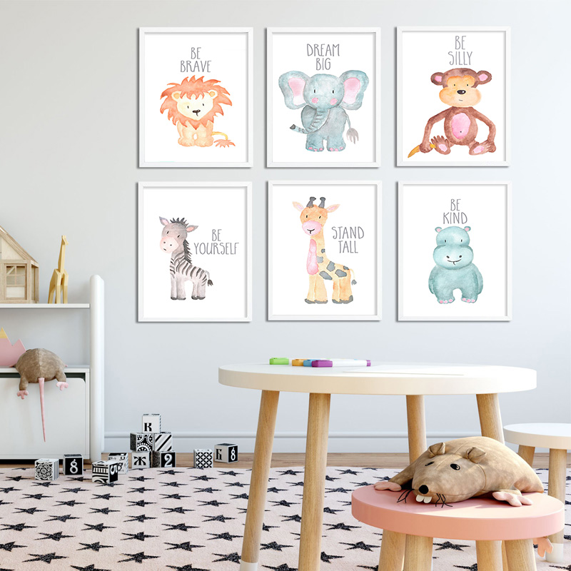 Baby Nursery Elephant - Póster en lienzo de bebé, Animal,