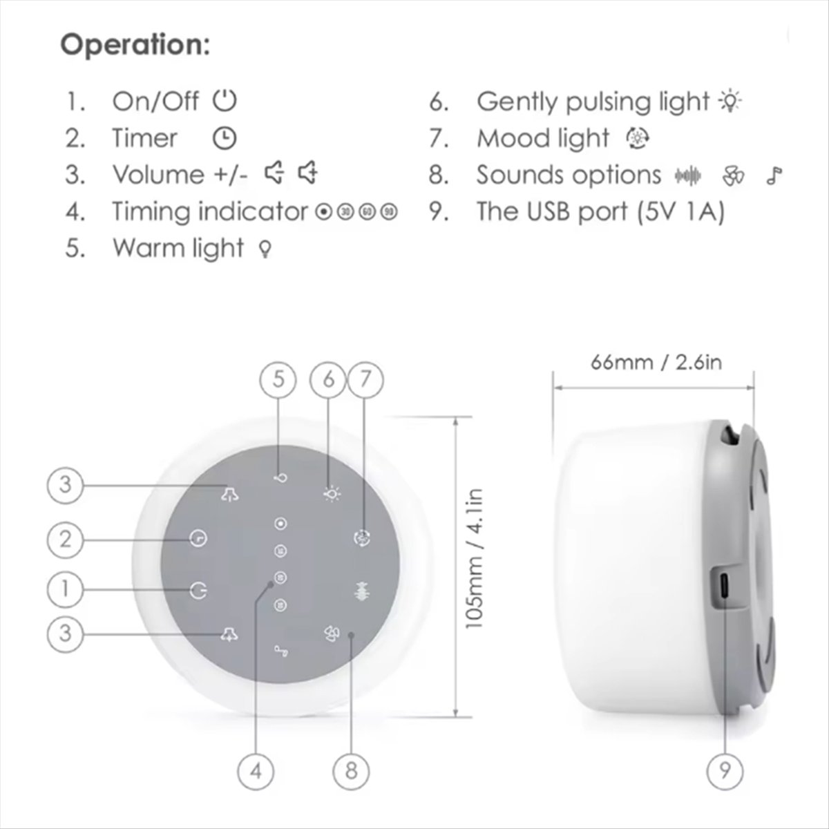 Máquina portátil de sonido par - Baby Sound Machine White reseña y precio