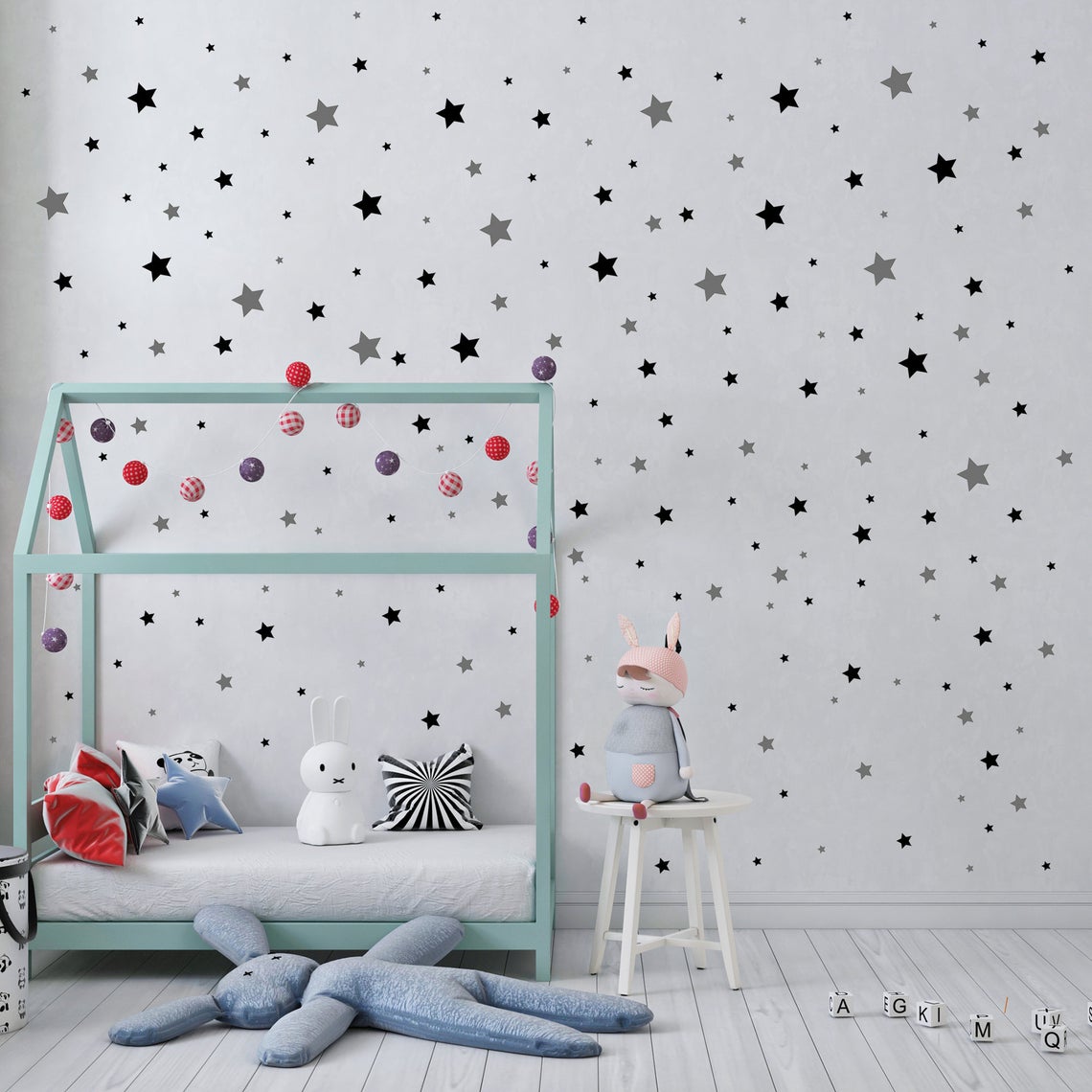 65 Uds pegatina de pared de es - Baby Nursery Labels reseña y precio