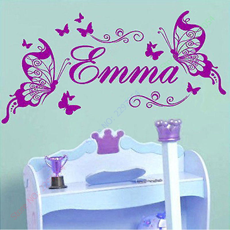 Vinilo de mariposas con nombre - Baby Nursery Vinyl Wall Stickers reseña y precio