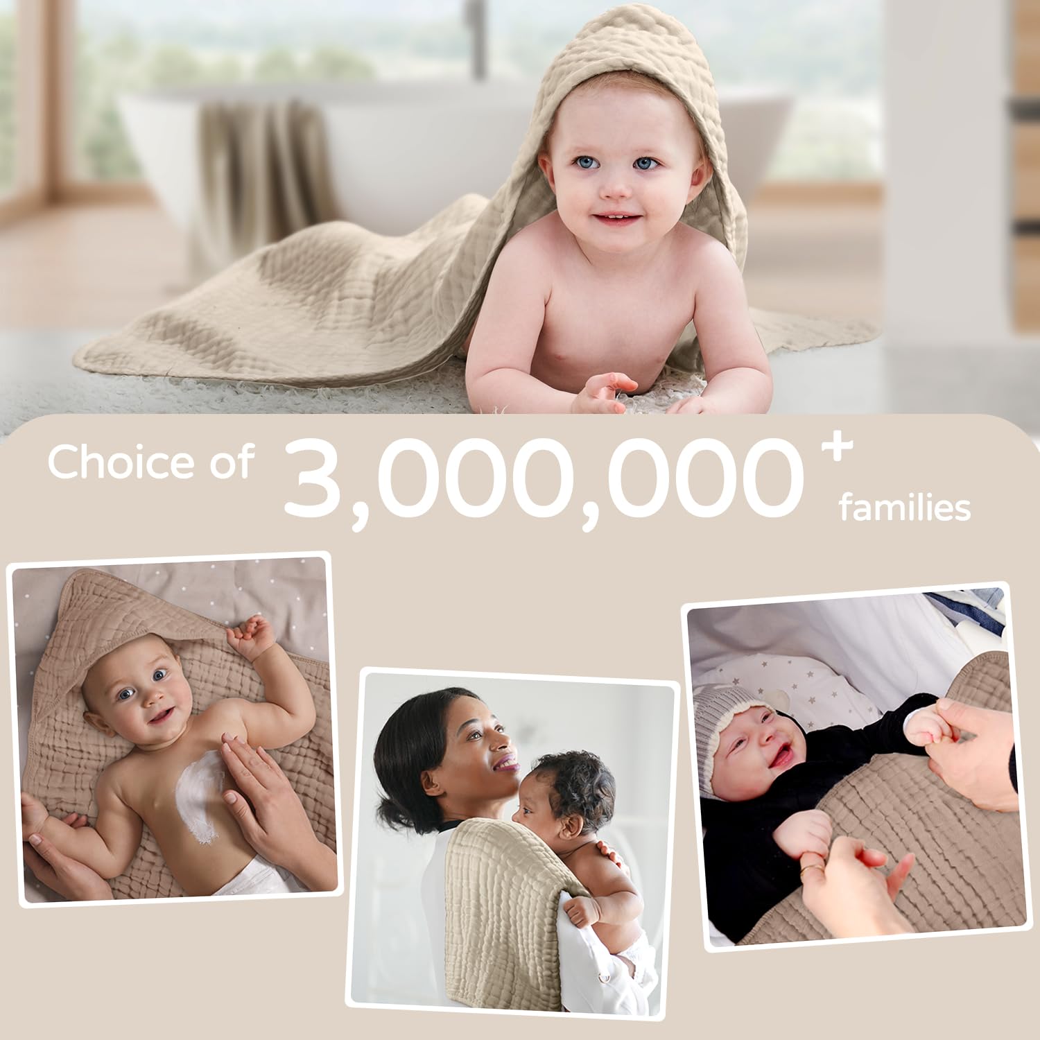 Toallas de muselina con capuch - Baby Nursery Essentials reseña y precio