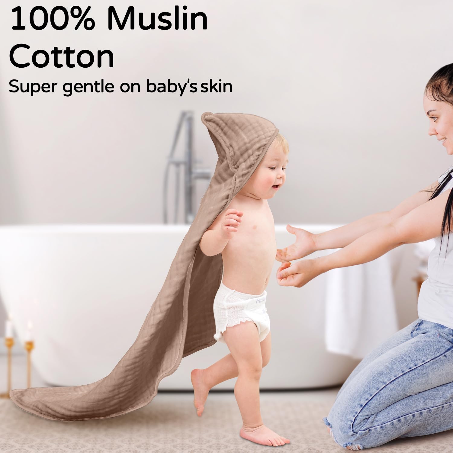 Toallas de muselina con capuch - Baby Nursery Essentials reseña y precio