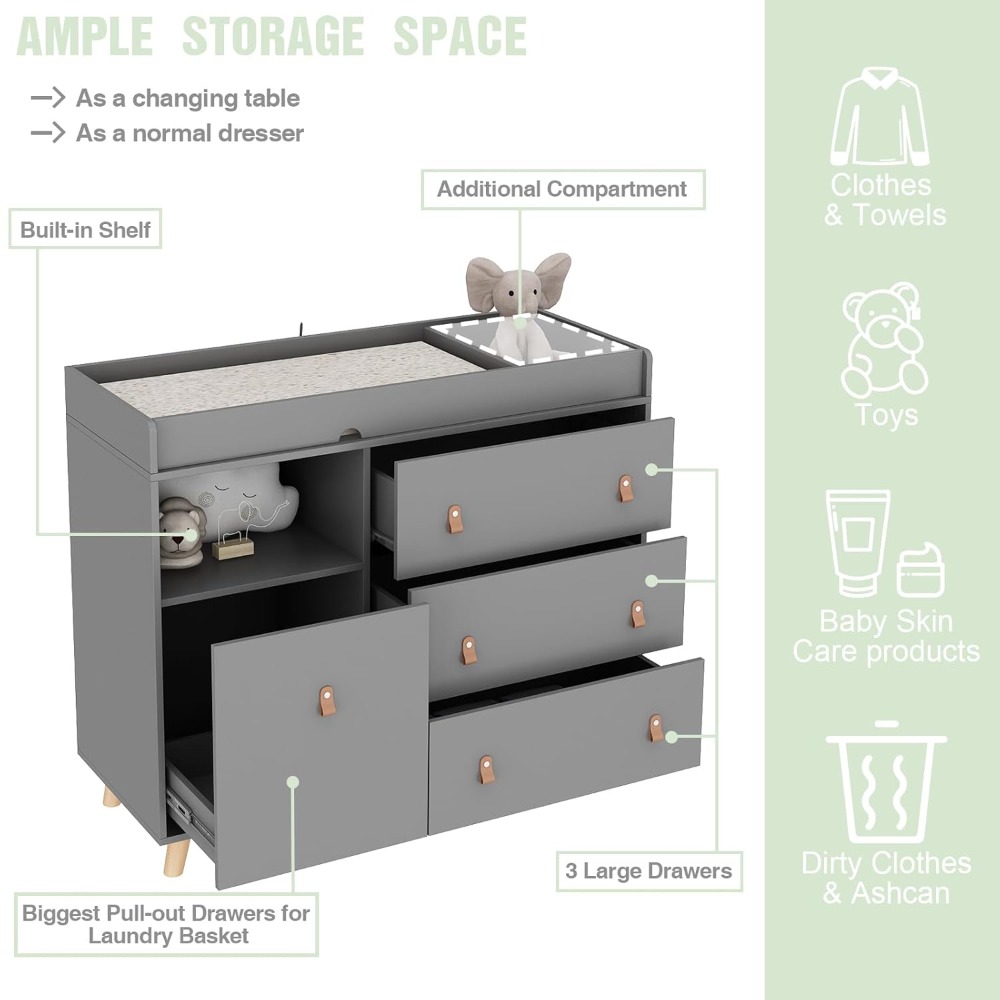 Cómoda para bebé, cómoda para  - Baby Nursery Chest Of Drawers reseña y precio