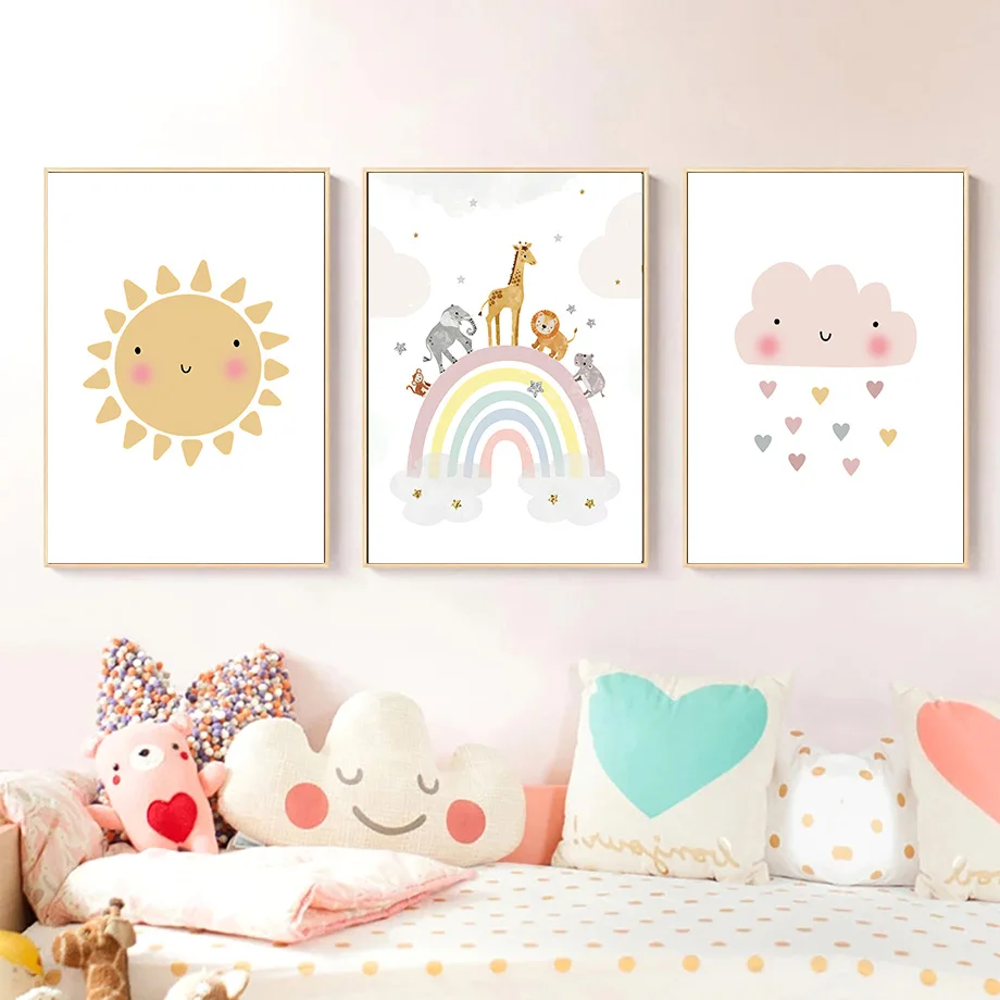 Pósteres nórdicos de jirafa, e - Baby Nursery Elephant reseña y precio