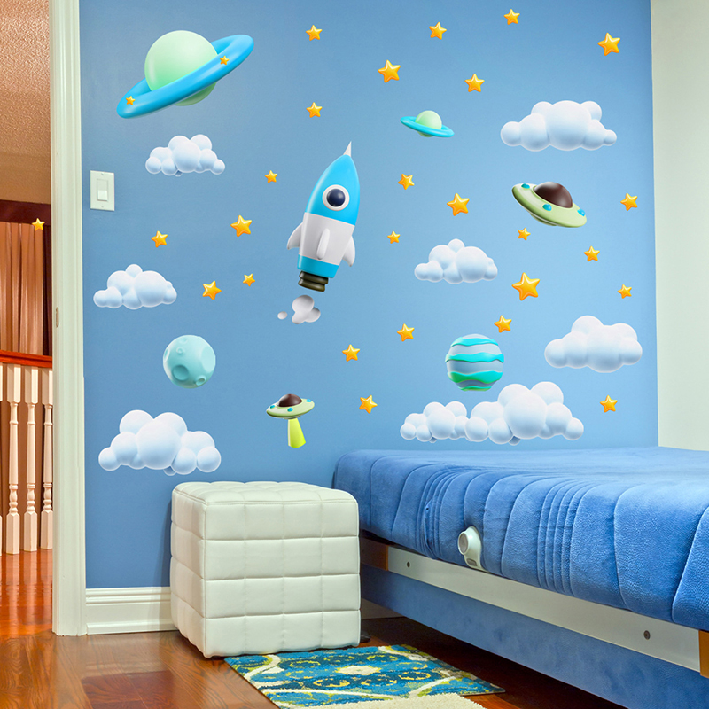 Pegatina de pared OVNI con coh - Baby Nursery Vinyl Wall Stickers reseña y precio