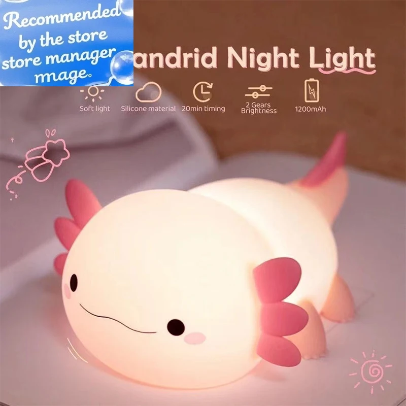 Bonita luz nocturna Axolotl, l - Baby Nursery Table Lamp reseña y precio