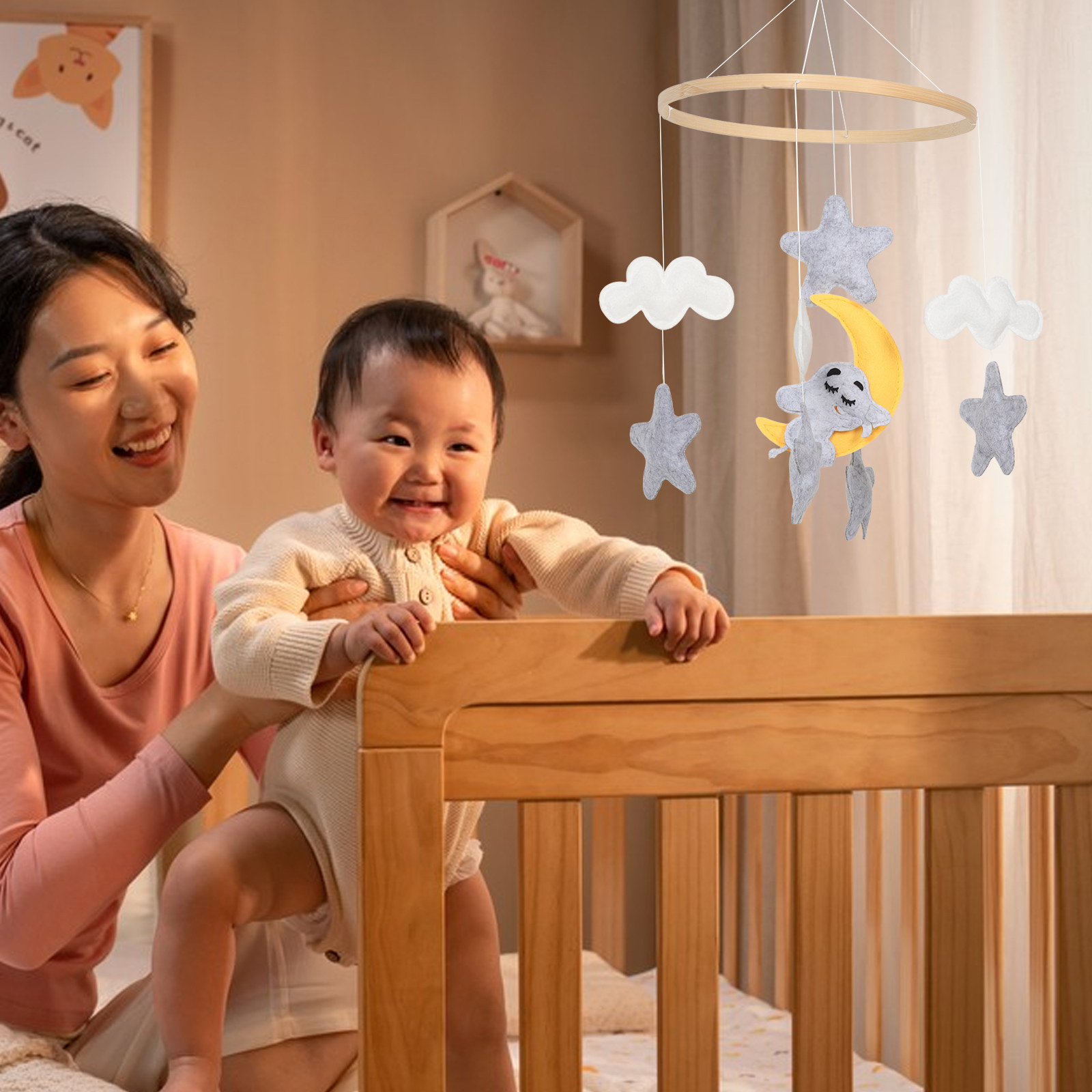 Móvil de Cuna de Fieltro con A - Baby Nursery Elephant reseña y precio
