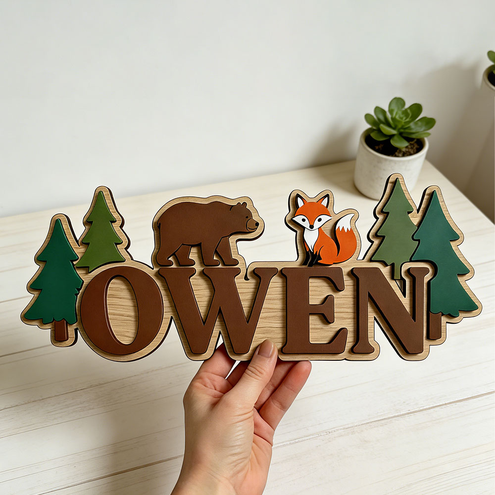 Letrero de puerta personalizad - Baby Nursery Forest Theme reseña y precio