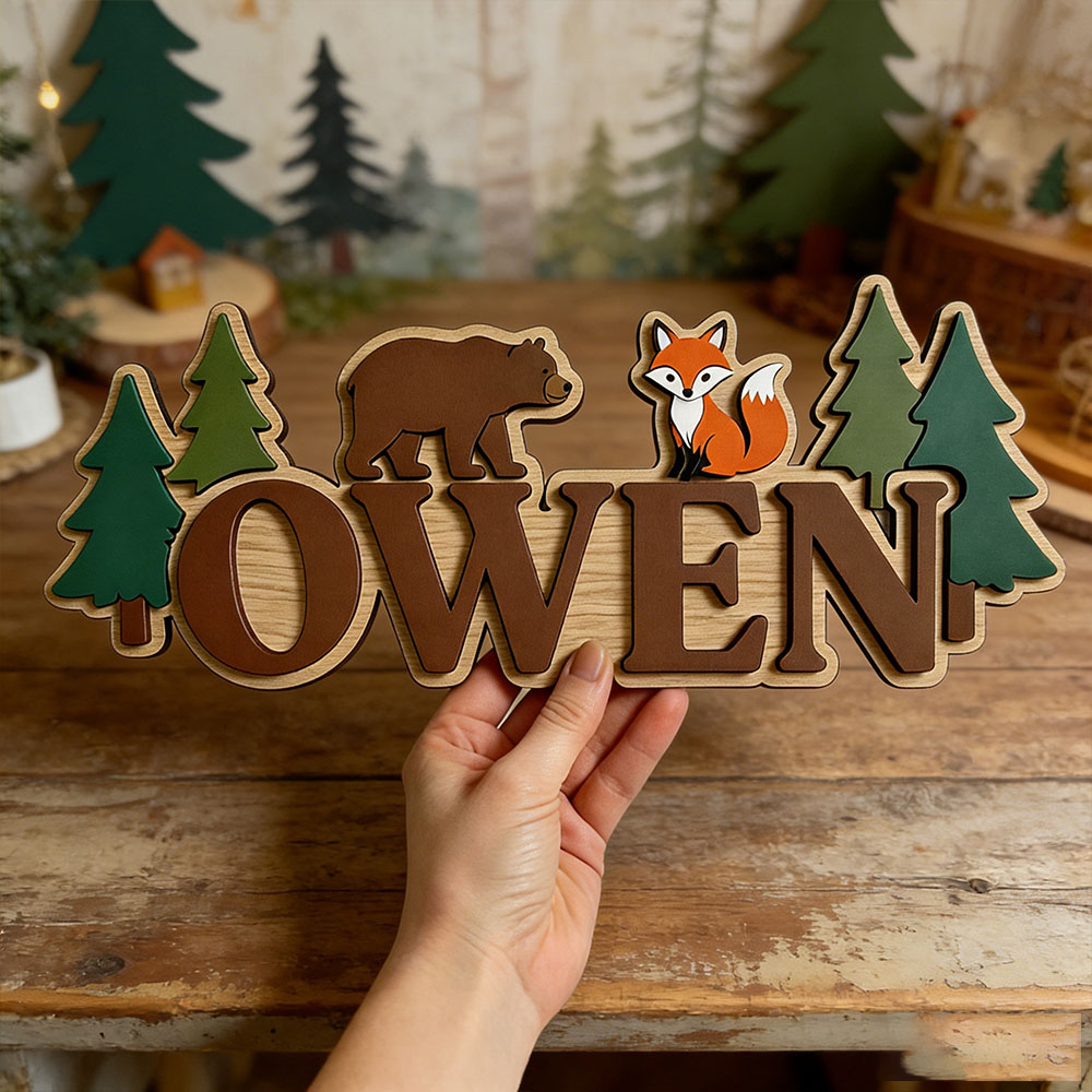 Letrero de puerta personalizad - Baby Nursery Forest Theme reseña y precio