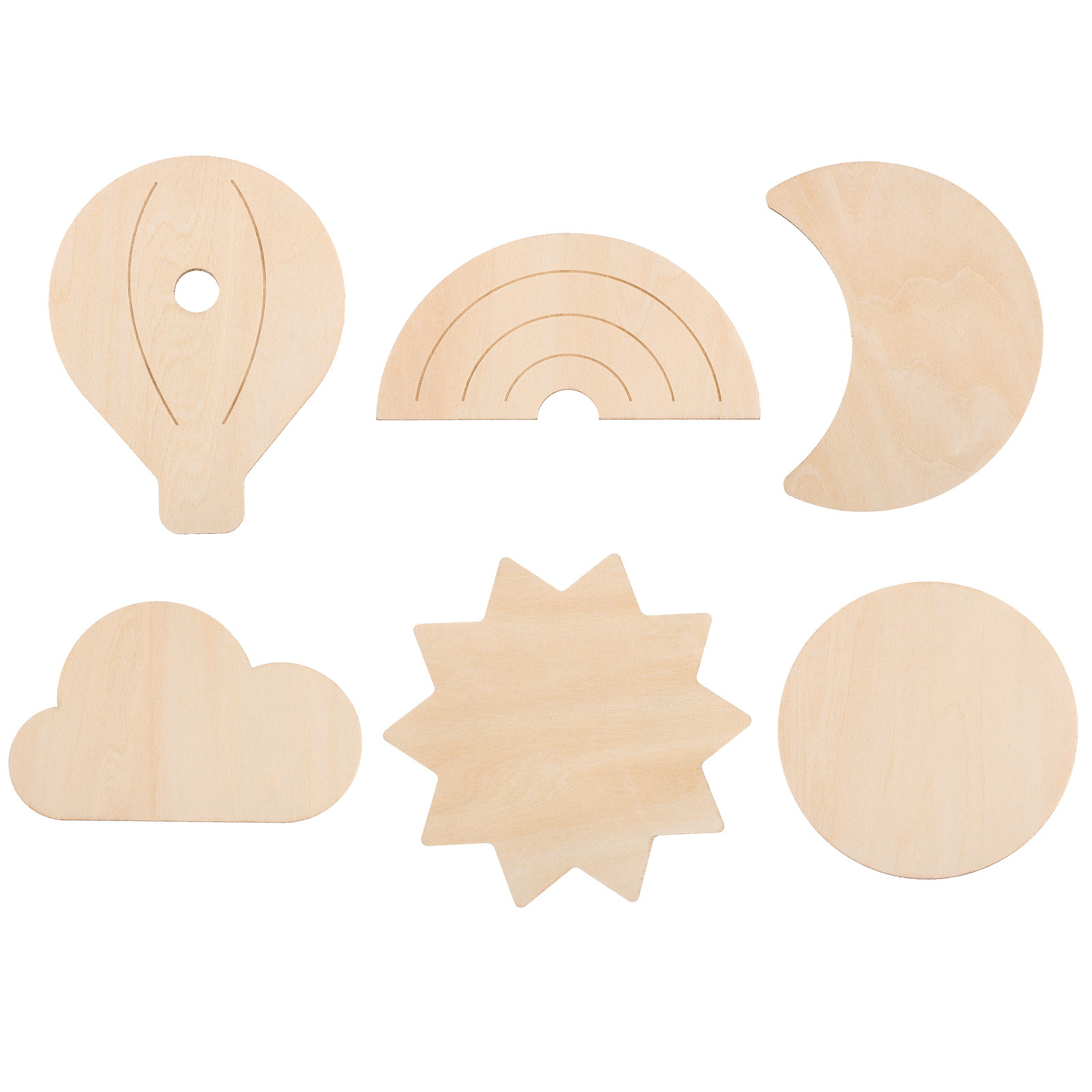 6 pegatinas de pared de madera - Baby Nursery Hot Air Balloon Theme reseña y precio