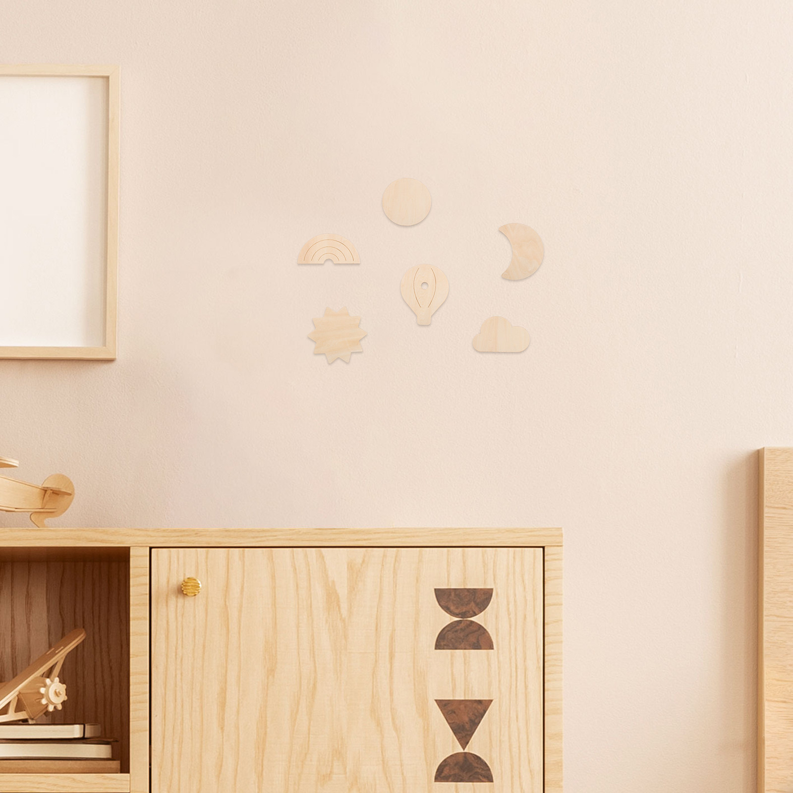 6 pegatinas de pared de madera - Baby Nursery Hot Air Balloon Theme reseña y precio