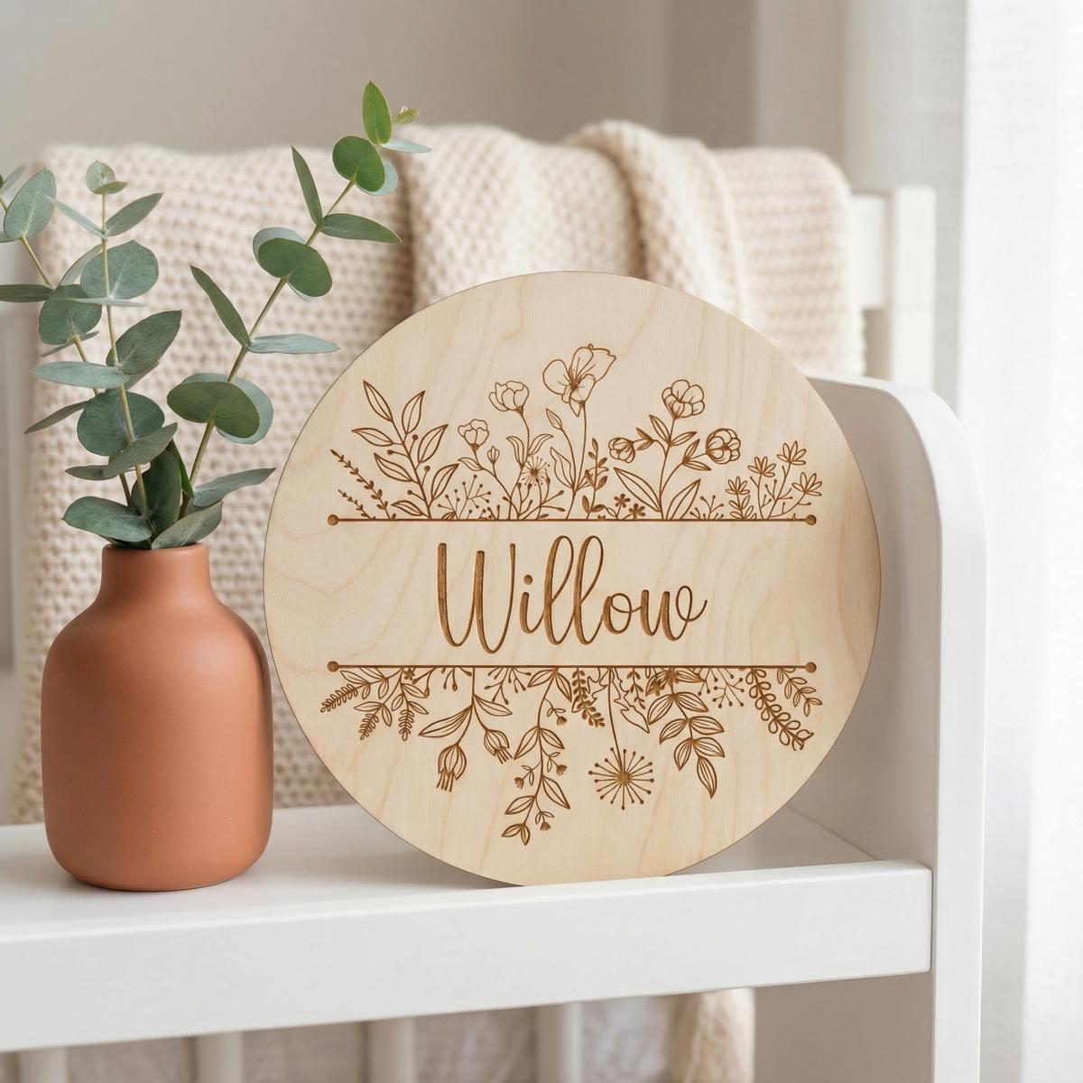 Placa Redonda de Madera con No - Baby Nursery Baby reseña y precio