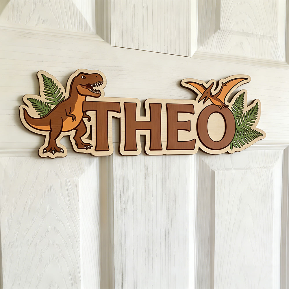 Letrero con nombre de dinosaur - Baby Nursery Baby reseña y precio