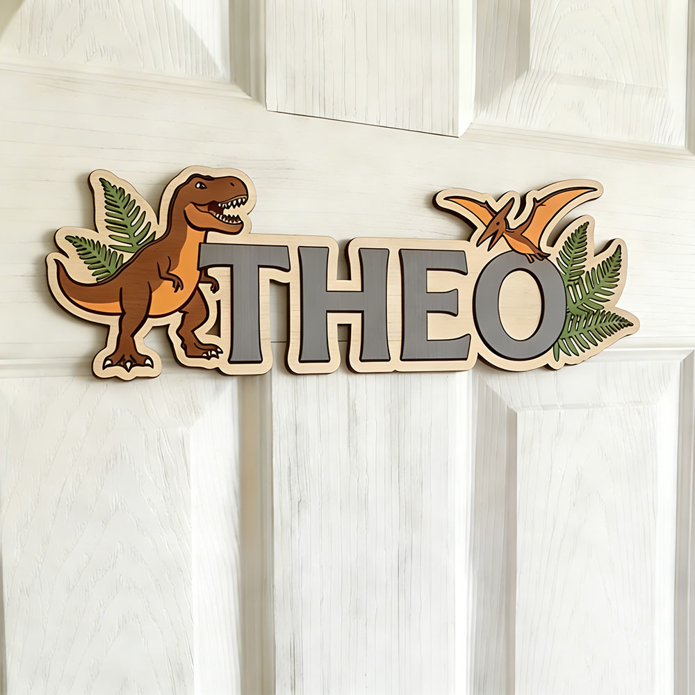 Letrero con nombre de dinosaur - Baby Nursery Baby reseña y precio