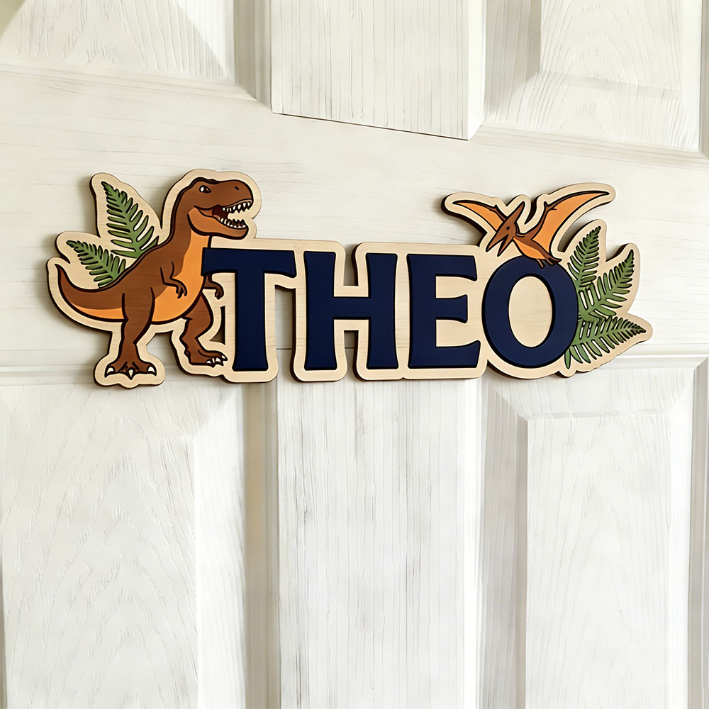 Letrero con nombre de dinosaur - Baby Nursery Baby reseña y precio