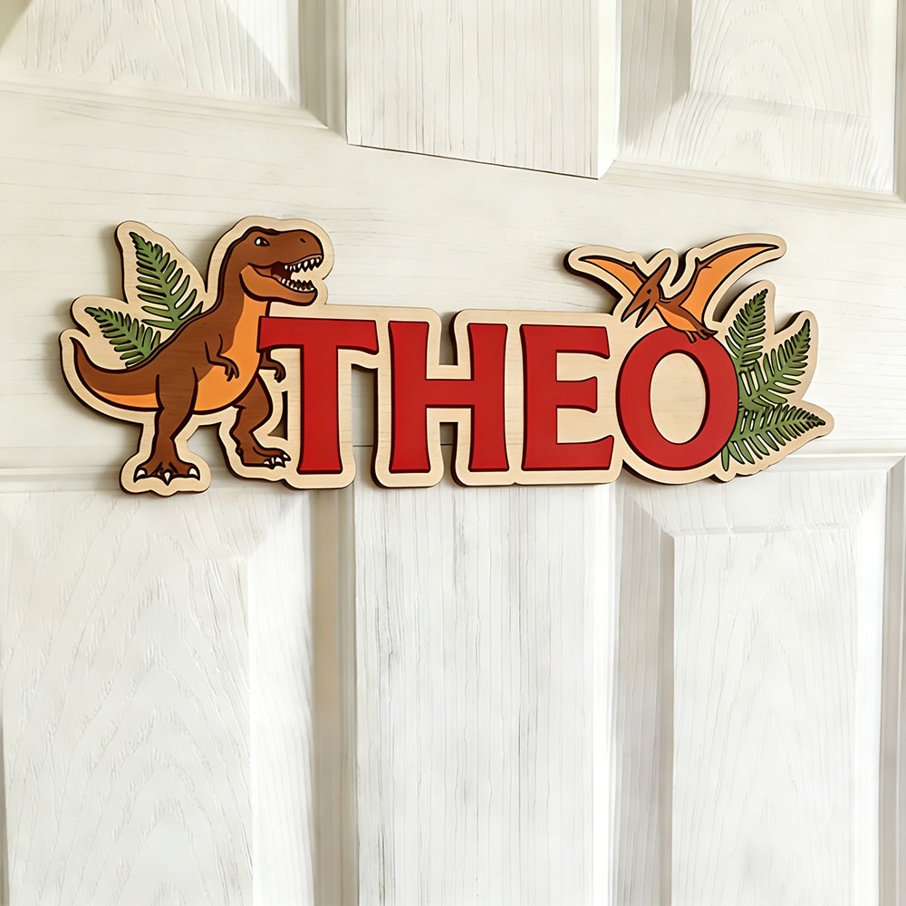 Letrero con nombre de dinosaur - Baby Nursery Baby reseña y precio