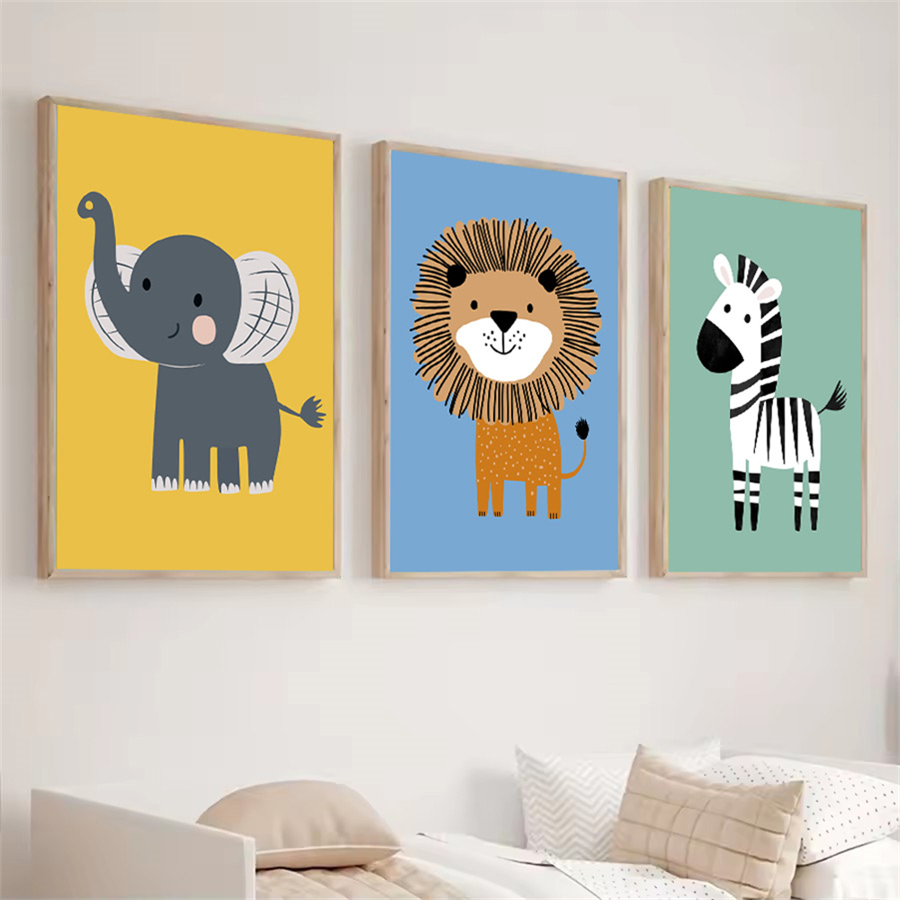 Cuadro sobre lienzo con dibujo - Baby Nursery Elephant reseña y precio