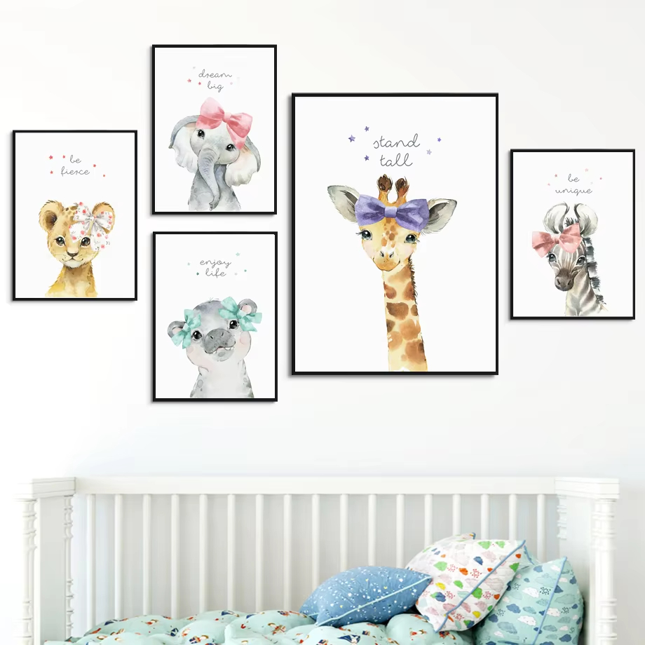 León, cebra, jirafa, elefante, - Baby Nursery Elephant reseña y precio