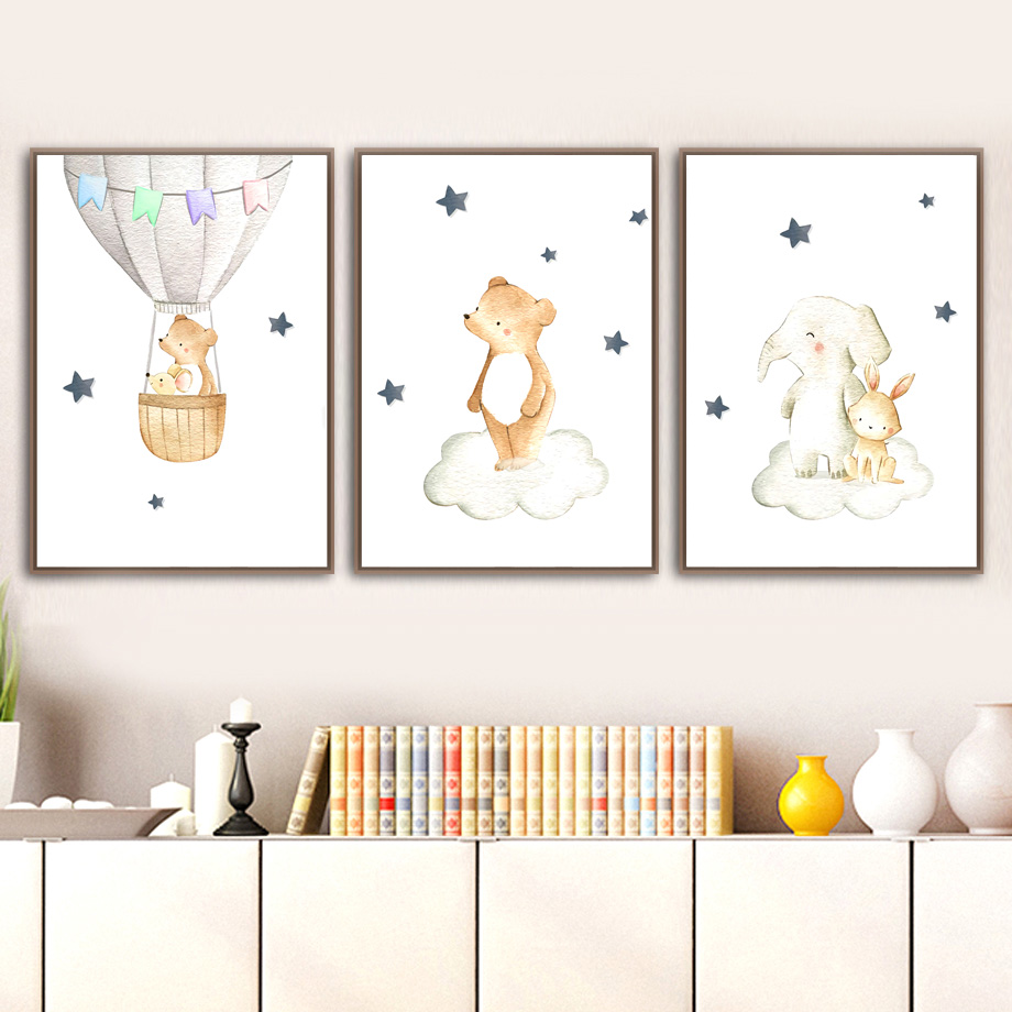 Elefante, conejo, oso, globo,  - Baby Nursery Elephant reseña y precio