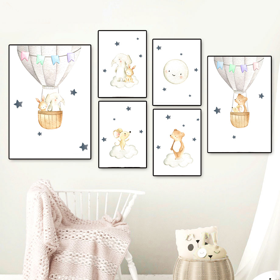 Elefante, conejo, oso, globo,  - Baby Nursery Elephant reseña y precio
