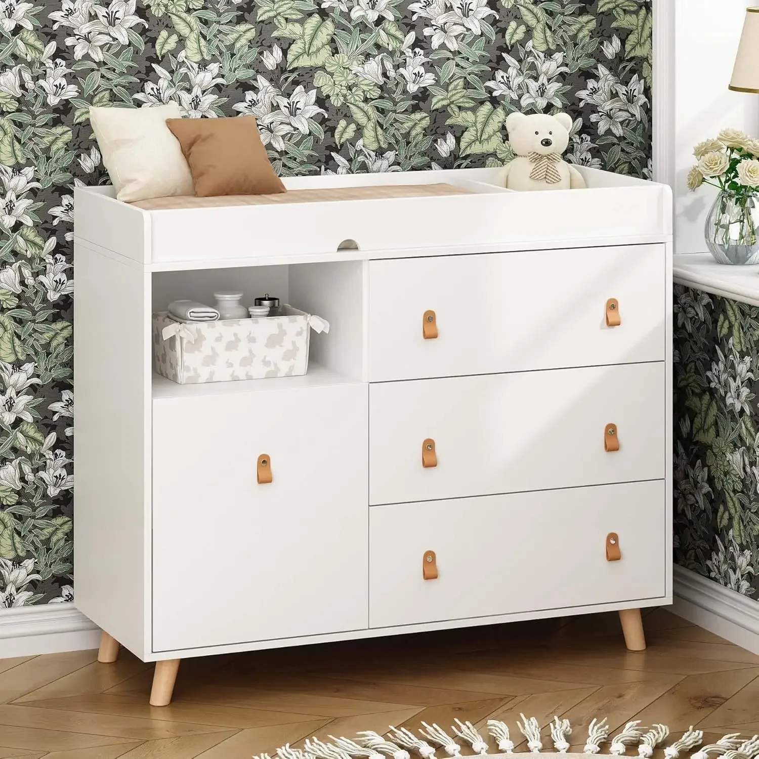 Cómoda para Bebé con Cambiador - Baby Nursery Chest Of Drawers reseña y precio