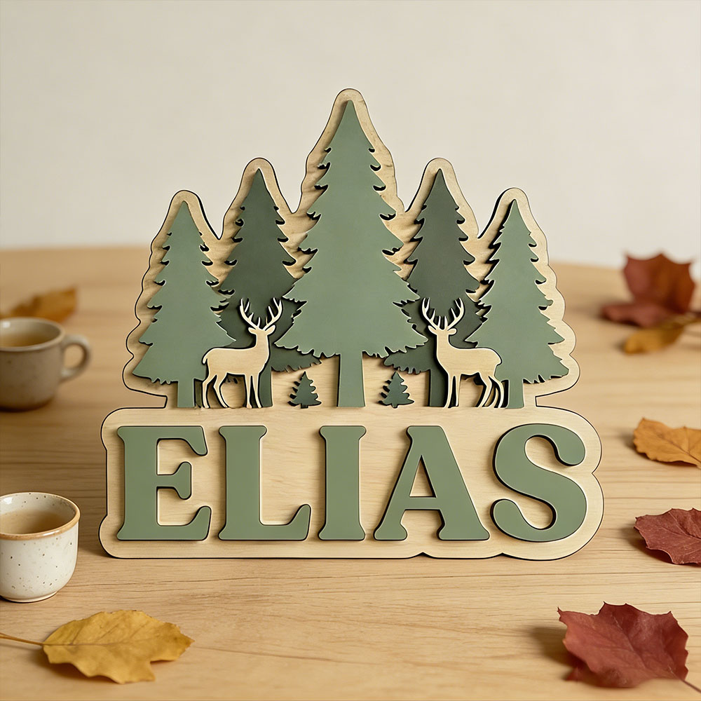 Letrero de Madera Personalizad - Baby Nursery Forest Theme reseña y precio