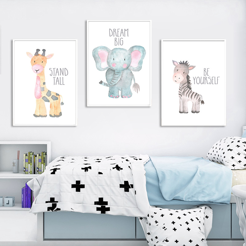 Póster en lienzo de bebé, Anim - Baby Nursery Elephant reseña y precio