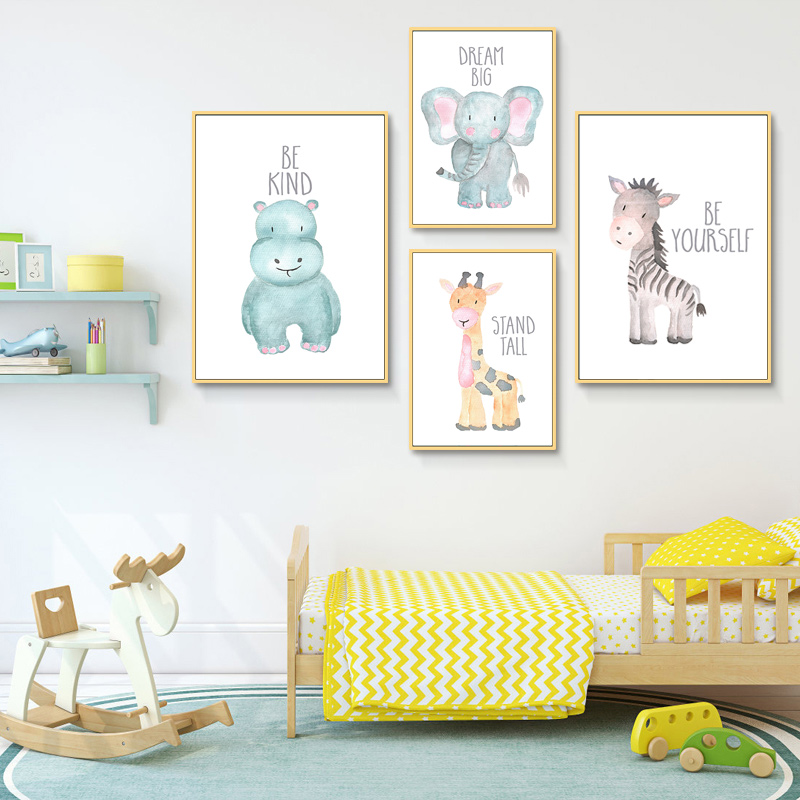 Póster en lienzo de bebé, Anim - Baby Nursery Elephant reseña y precio